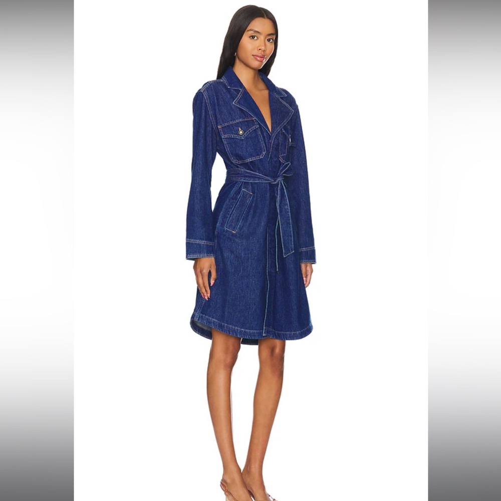 Favorite Daughter Blue Trench Coat NWT